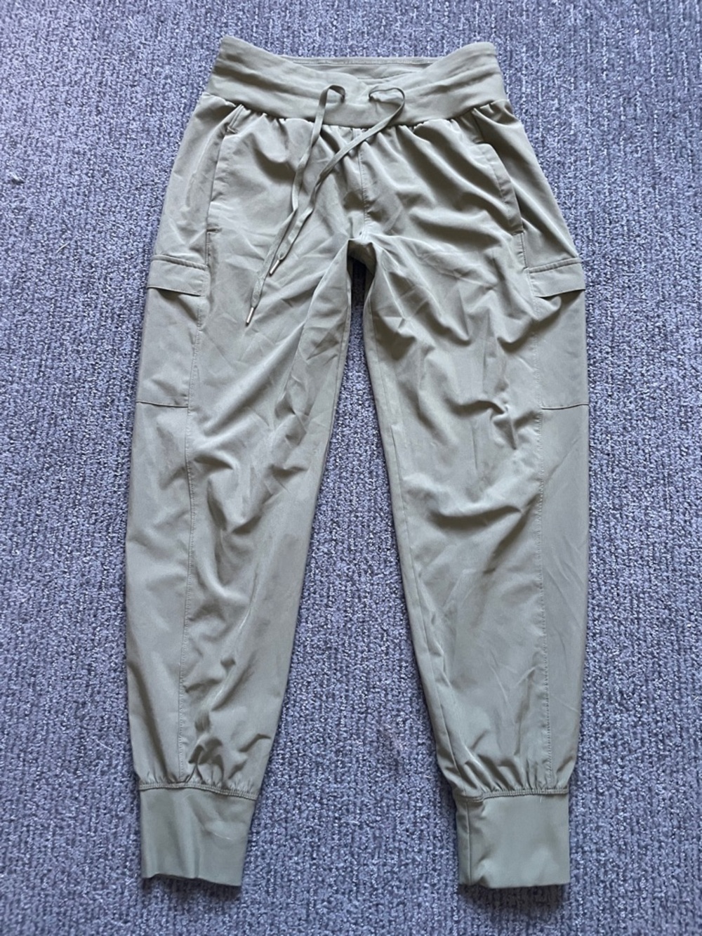 Women’s Olive Green Drawstring Lightweight Cargo Jogger Pants